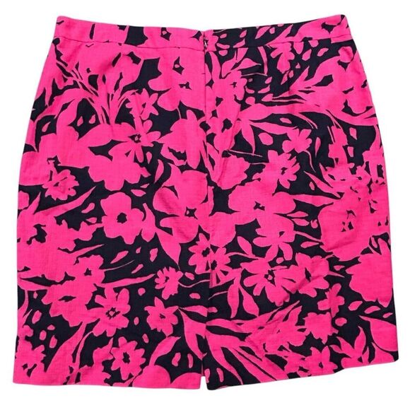 J. Crew‎ Skirt Womens Plus Sz 20 Pink Floral Basketweave Pencil Colorful Bright - Picture 2 of 10